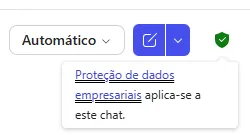 Imagem exibindo escudo verde que garante a proteção de dados do Copilot